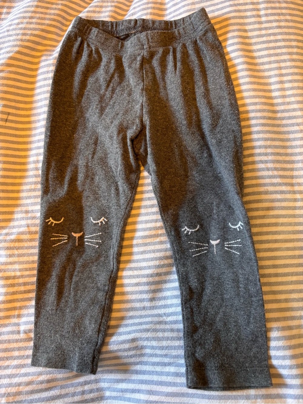 Lamaze Dark Gray Leggings with Embroidered Cat Knees